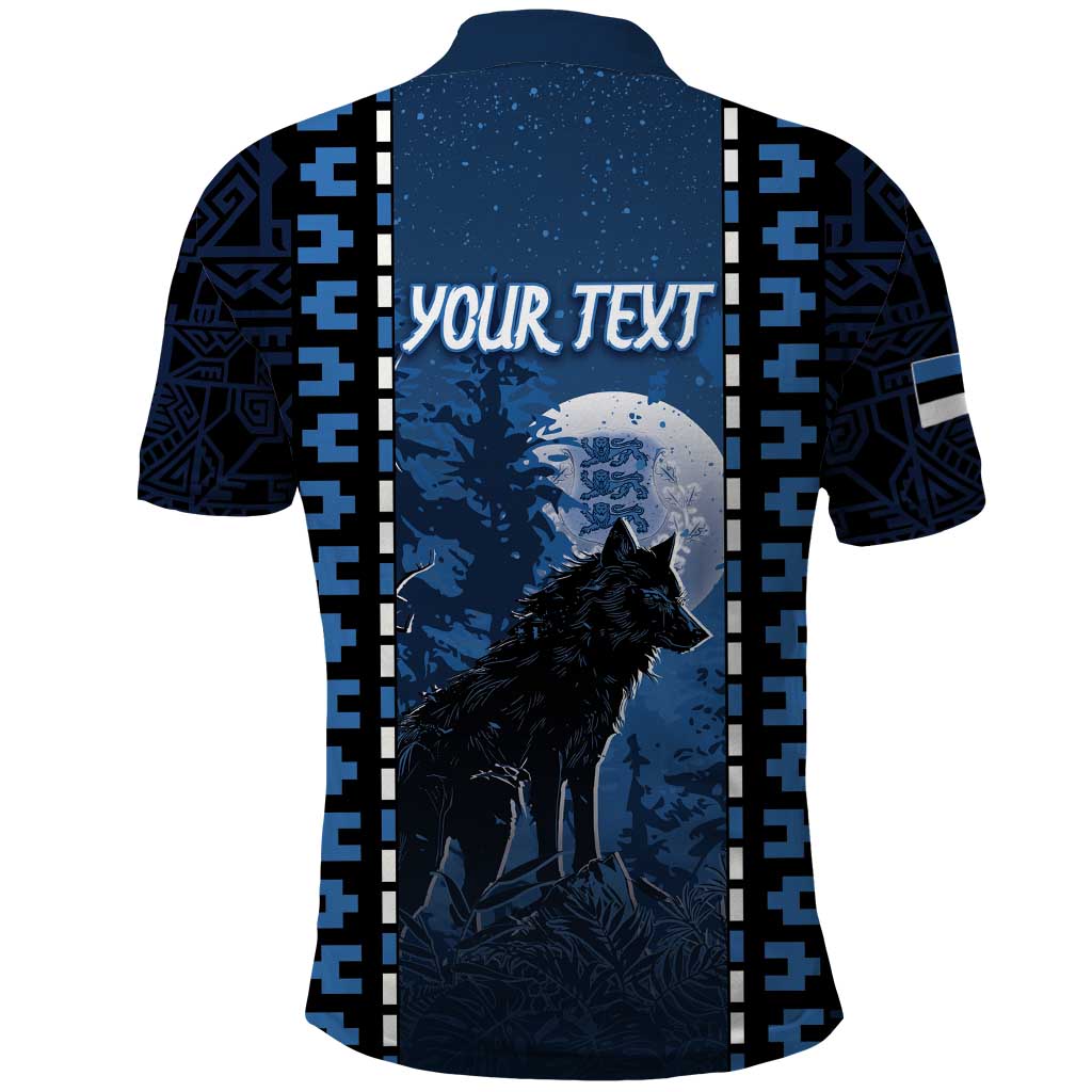 Personalized Estonia Polo Shirt Night Wolf With Pattern - Wonder Print Shop
