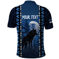 Personalized Estonia Polo Shirt Night Wolf With Pattern - Wonder Print Shop