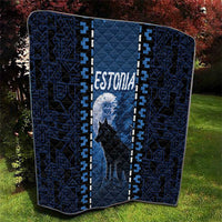 Estonia Quilt Night Wolf With Pattern - Wonder Print Shop