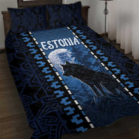 Estonia Quilt Bed Set Night Wolf With Pattern - Wonder Print Shop