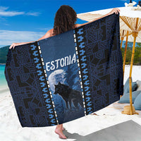 Estonia Sarong Night Wolf With Pattern - Wonder Print Shop
