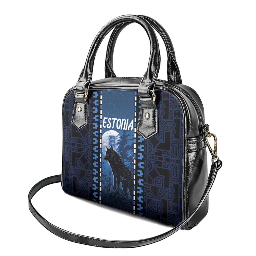 Estonia Shoulder Handbag Night Wolf With Pattern - Wonder Print Shop