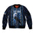 Personalized Estonia Sleeve Zip Bomber Jacket Night Wolf With Pattern - Wonder Print Shop