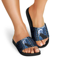 Estonia Slide Sandals Night Wolf With Pattern - Wonder Print Shop