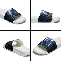 Estonia Slide Sandals Night Wolf With Pattern - Wonder Print Shop