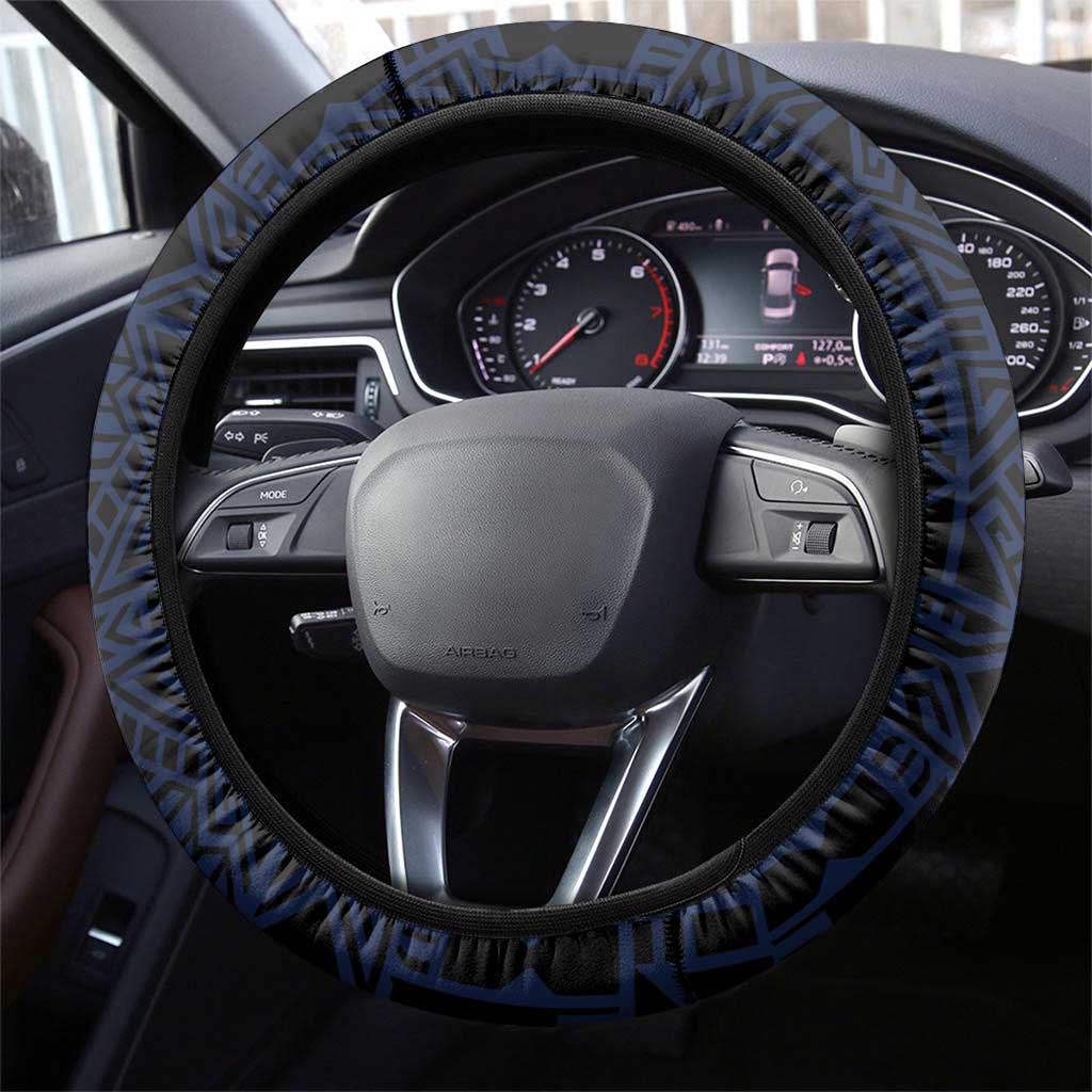 Estonia Steering Wheel Cover Night Wolf With Pattern - Wonder Print Shop