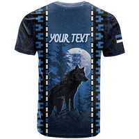 Personalized Estonia T Shirt Night Wolf With Pattern - Wonder Print Shop