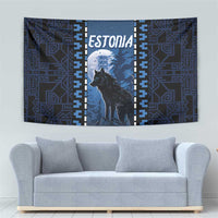 Estonia Tapestry Night Wolf With Pattern - Wonder Print Shop