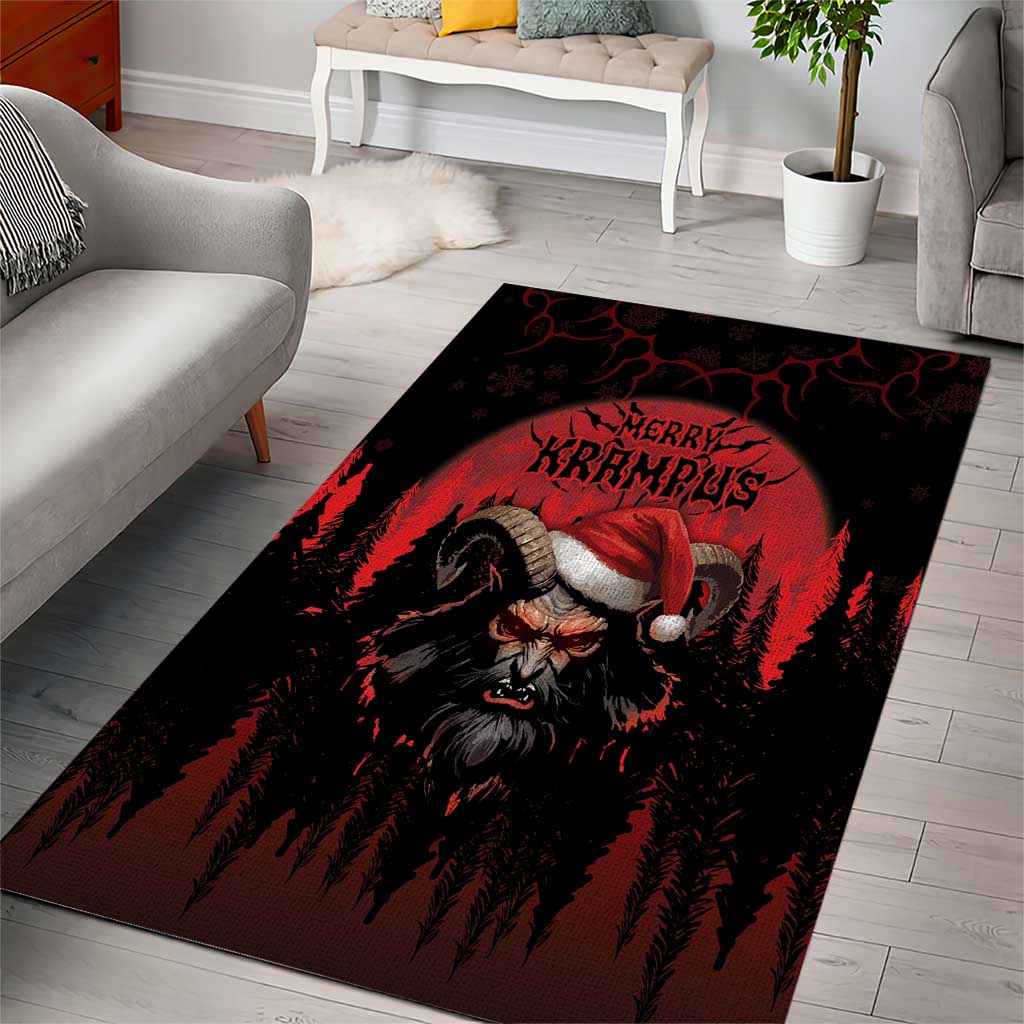 Merry Krampus Area Rug Dark Grunge Christmas - Wonder Print Shop