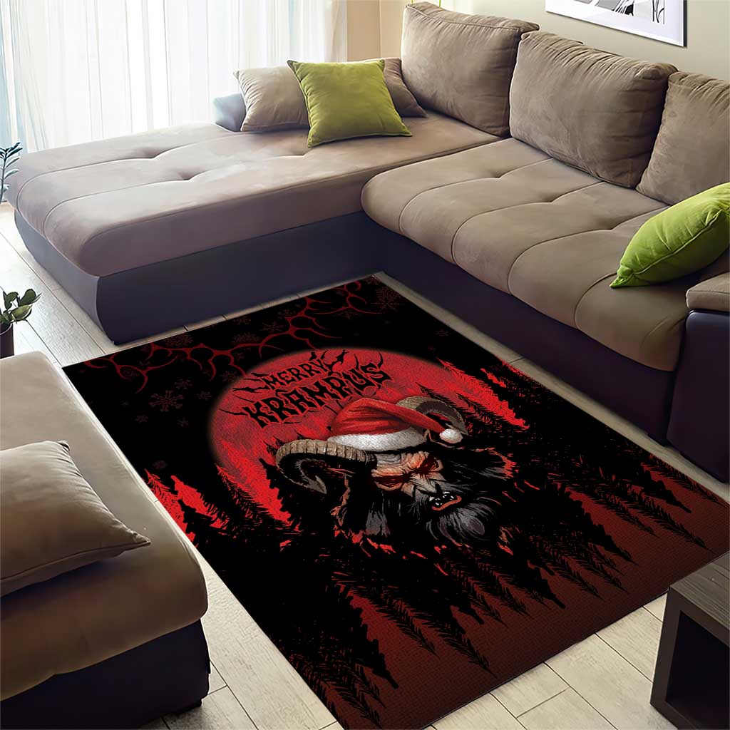 Merry Krampus Area Rug Dark Grunge Christmas - Wonder Print Shop