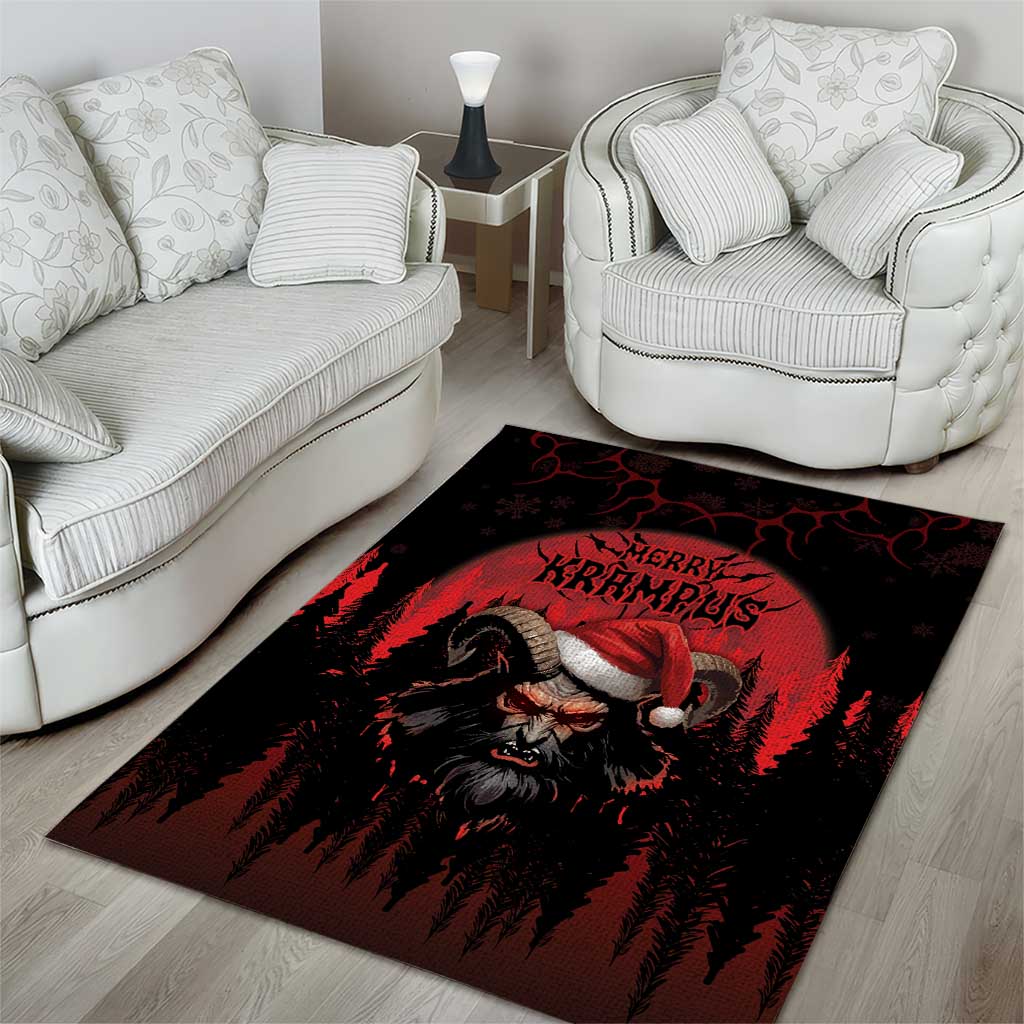 Merry Krampus Area Rug Dark Grunge Christmas - Wonder Print Shop