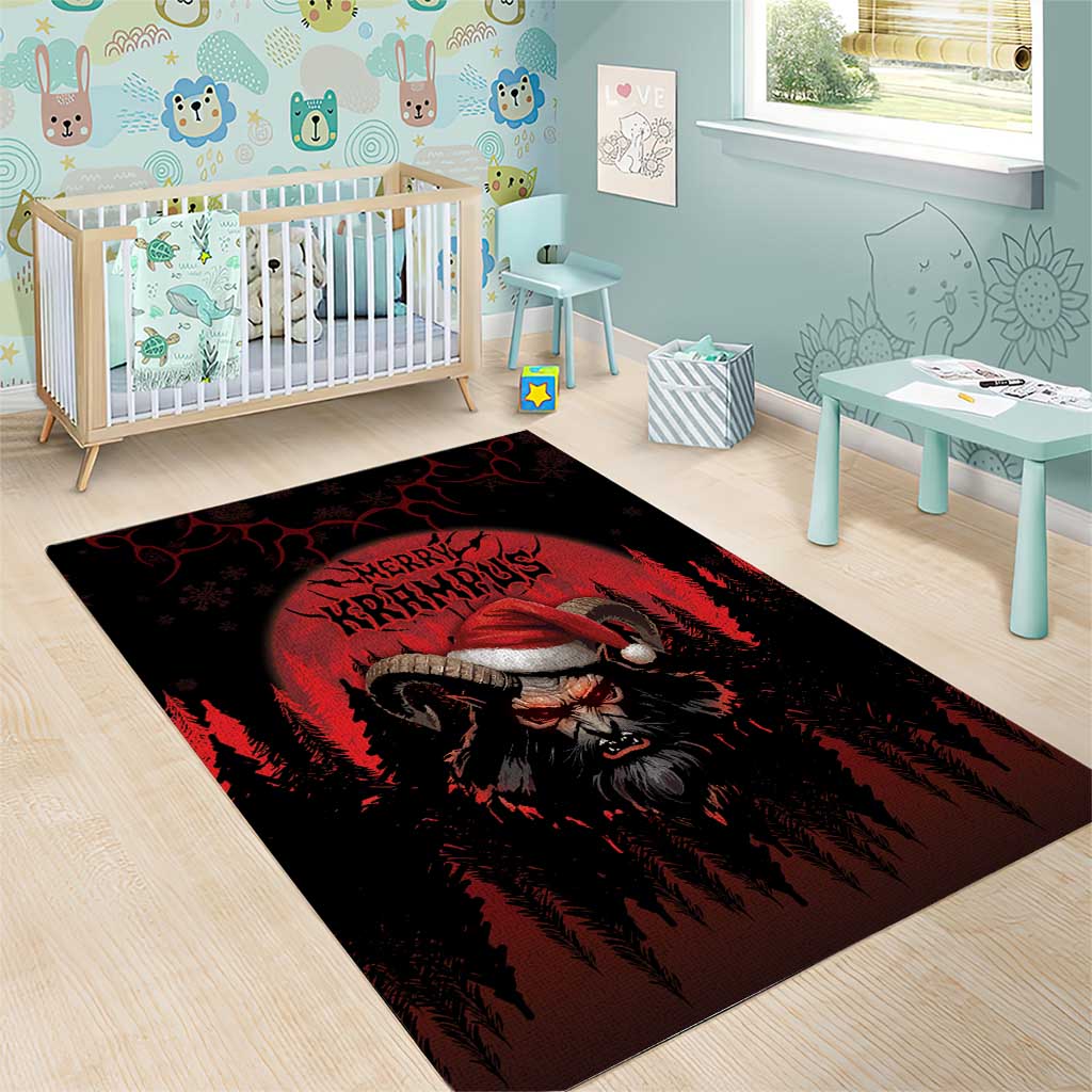Merry Krampus Area Rug Dark Grunge Christmas - Wonder Print Shop