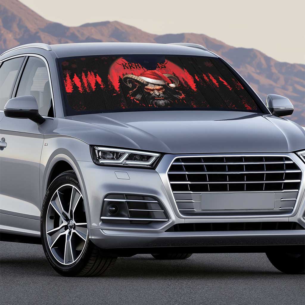 Merry Krampus Auto Sun Shade Dark Grunge Christmas - Wonder Print Shop