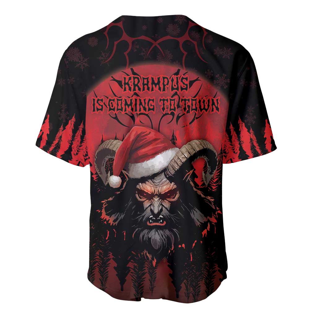 Merry Krampus Baseball Jersey Dark Grunge Christmas - Wonder Print Shop