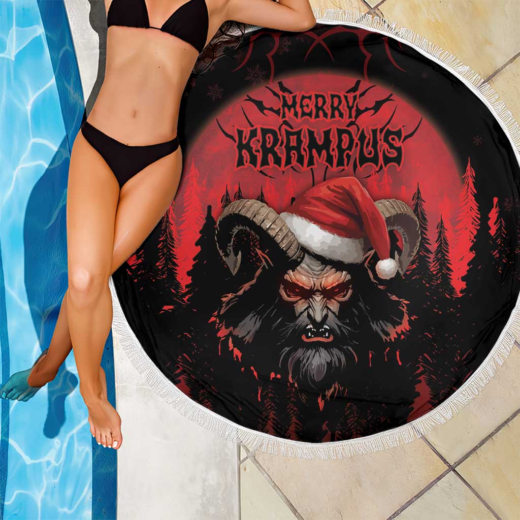 Merry Krampus Beach Blanket Dark Grunge Christmas - Wonder Print Shop