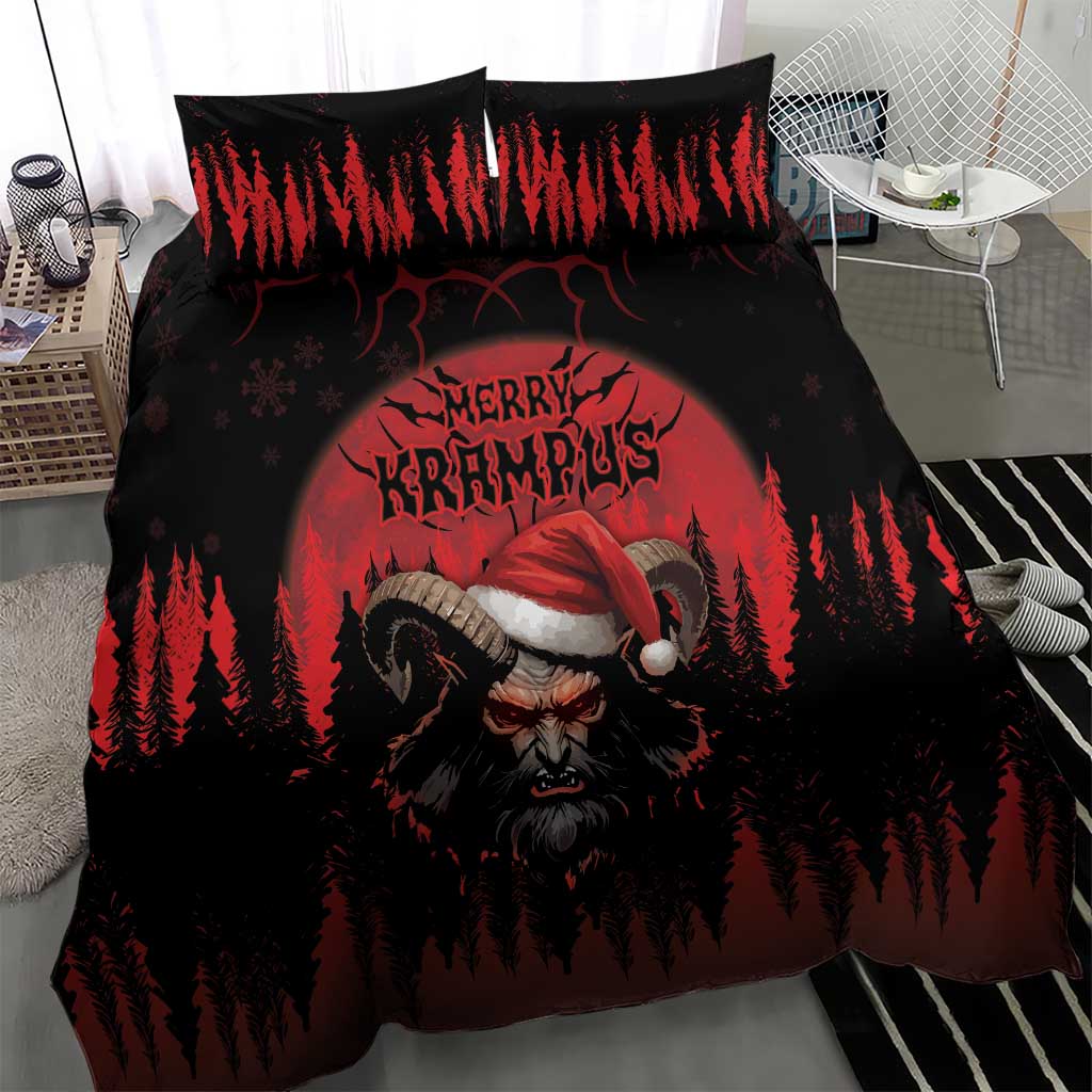 Merry Krampus Bedding Set Dark Grunge Christmas - Wonder Print Shop