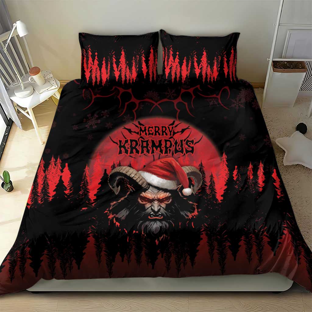 Merry Krampus Bedding Set Dark Grunge Christmas - Wonder Print Shop