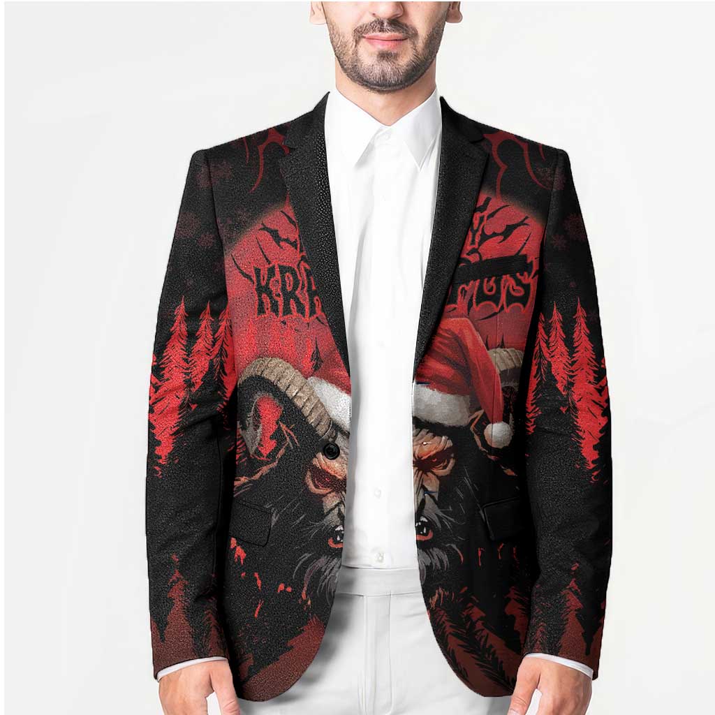 Merry Krampus Blazer Dark Grunge Christmas - Wonder Print Shop