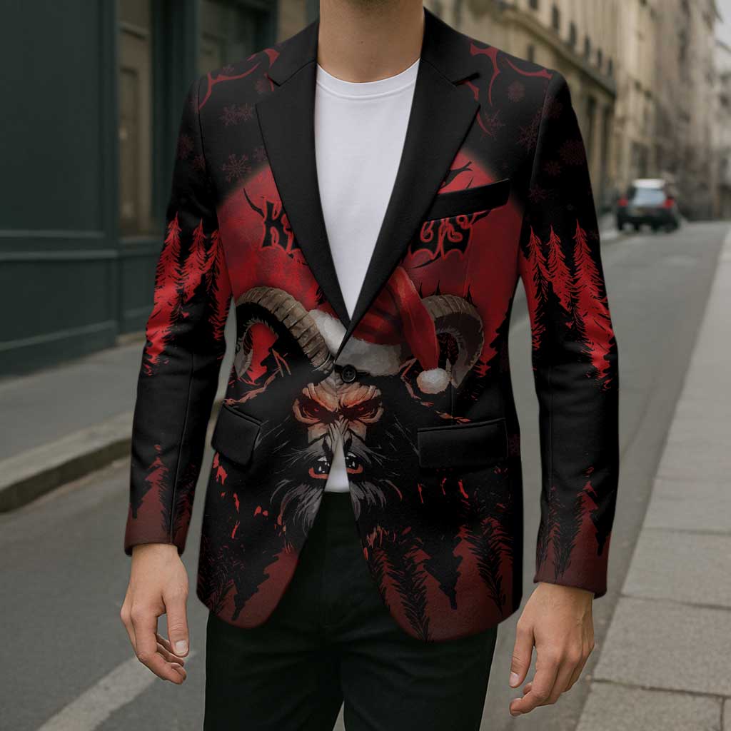 Merry Krampus Blazer Dark Grunge Christmas - Wonder Print Shop