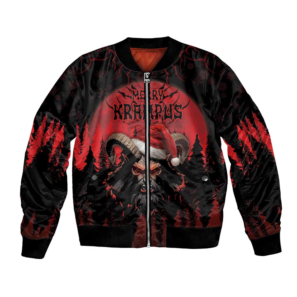 Merry Krampus Bomber Jacket Dark Grunge Christmas - Wonder Print Shop