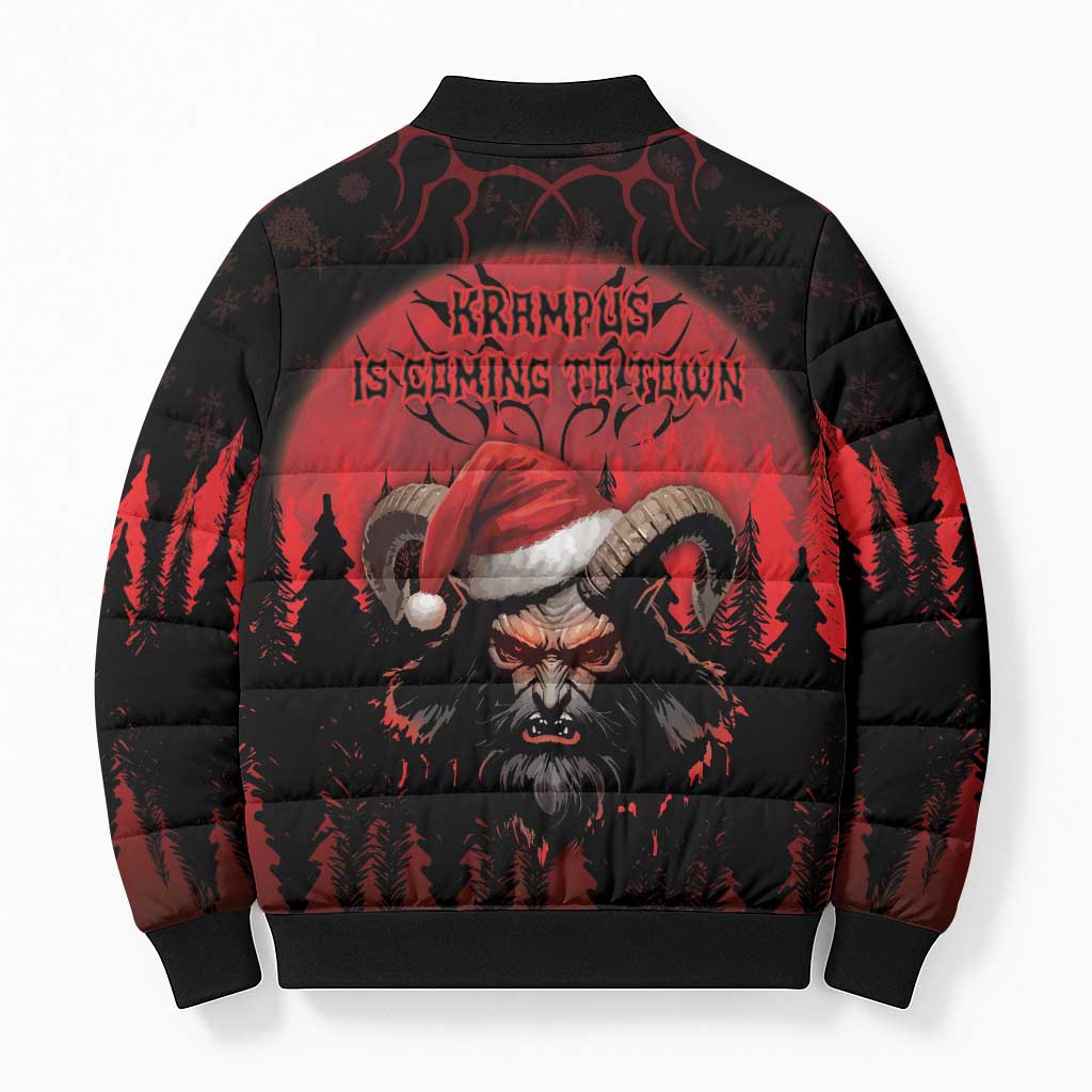 Merry Krampus Bomber Puffer Jacket Dark Grunge Christmas - Wonder Print Shop