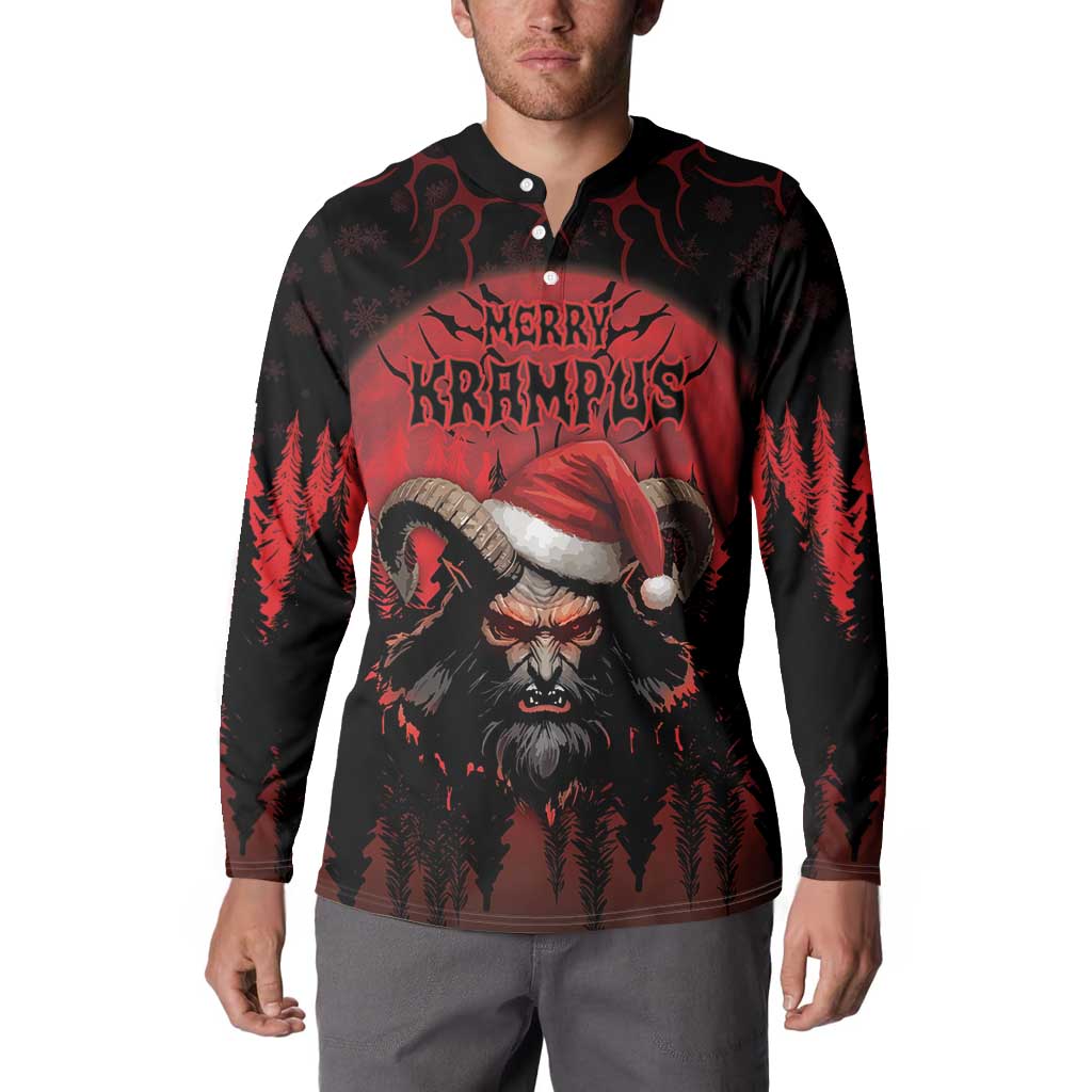 Merry Krampus Button Sweatshirt Dark Grunge Christmas - Wonder Print Shop