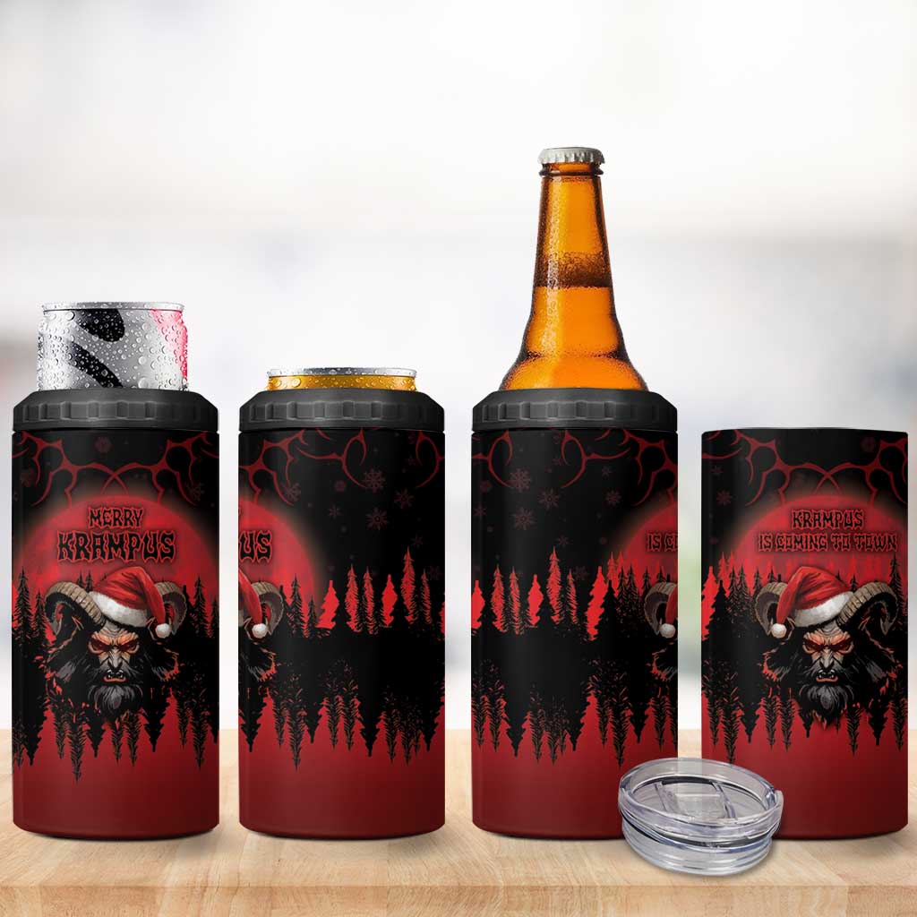Merry Krampus 4 in 1 Can Cooler Tumbler Dark Grunge Christmas - Wonder Print Shop
