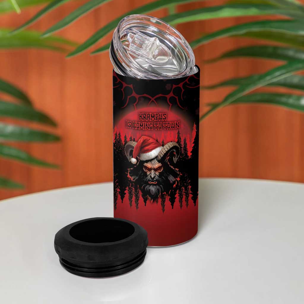 Merry Krampus 4 in 1 Can Cooler Tumbler Dark Grunge Christmas - Wonder Print Shop