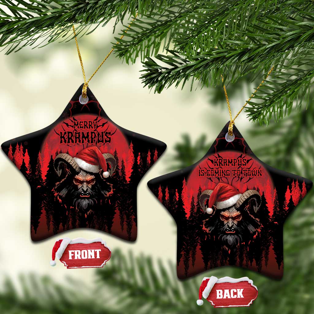 Merry Krampus Ceramic Ornament Dark Grunge Christmas - Wonder Print Shop