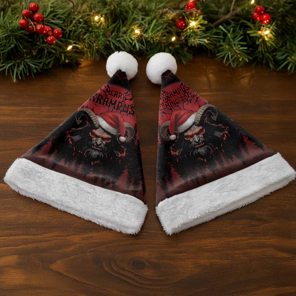 Merry Krampus Christmas Santa Hat Dark Grunge Christmas - Wonder Print Shop