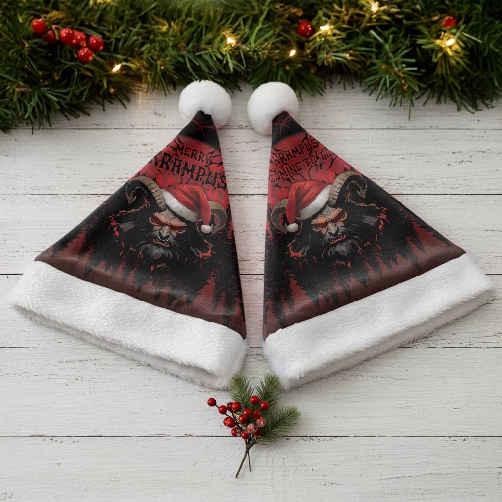 Merry Krampus Christmas Santa Hat Dark Grunge Christmas - Wonder Print Shop