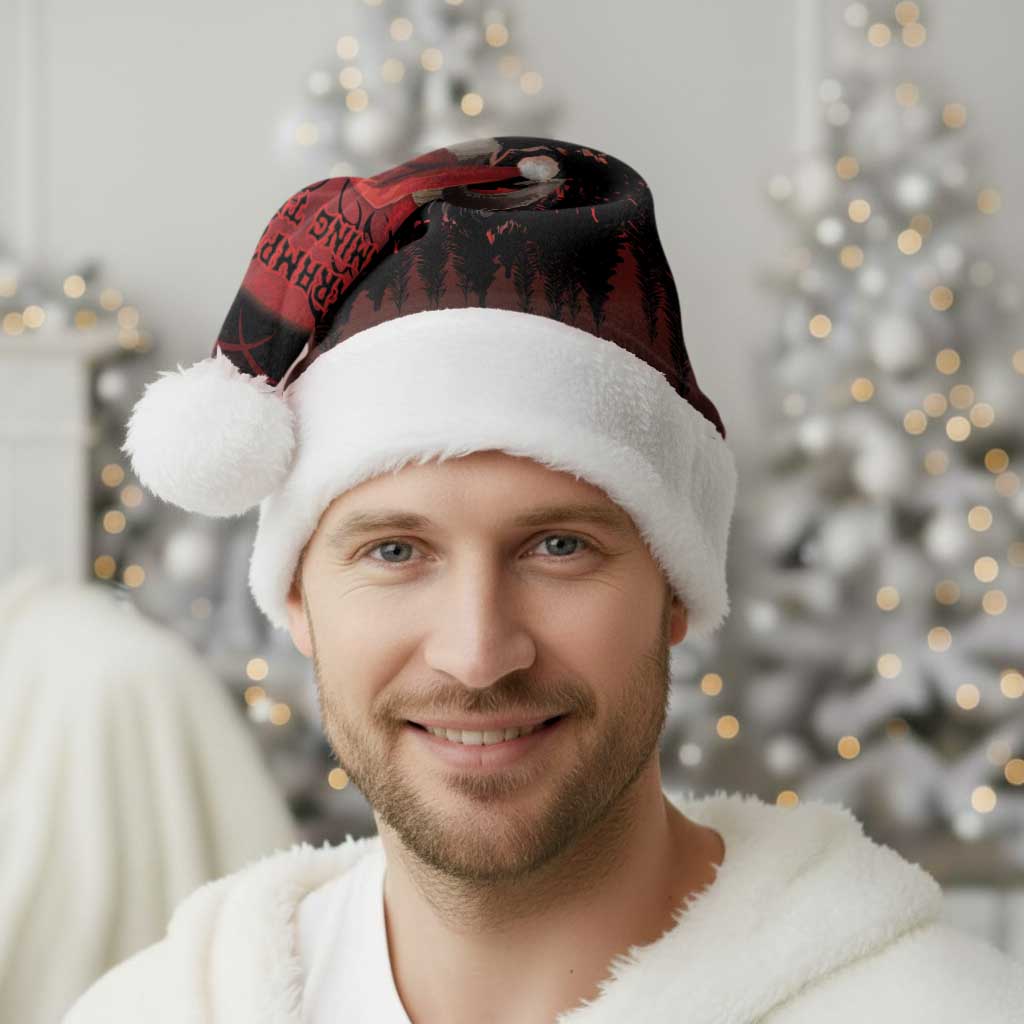 Merry Krampus Christmas Santa Hat Dark Grunge Christmas - Wonder Print Shop