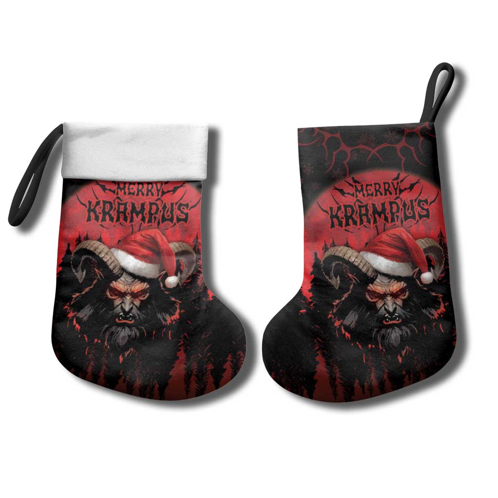 Merry Krampus Christmas Stocking Dark Grunge Christmas - Wonder Print Shop