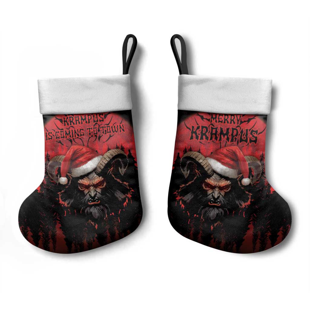 Merry Krampus Christmas Stocking Dark Grunge Christmas - Wonder Print Shop