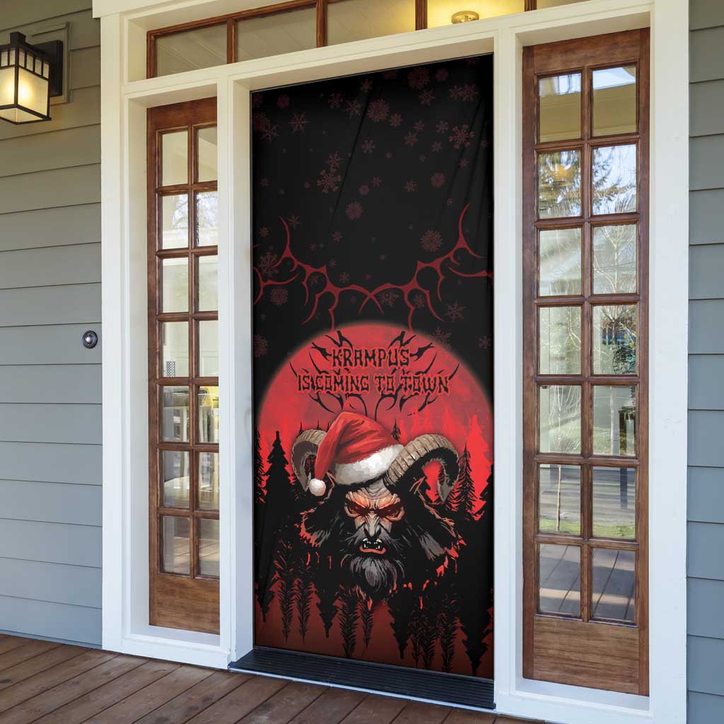 Merry Krampus Door Cover Dark Grunge Christmas - Wonder Print Shop