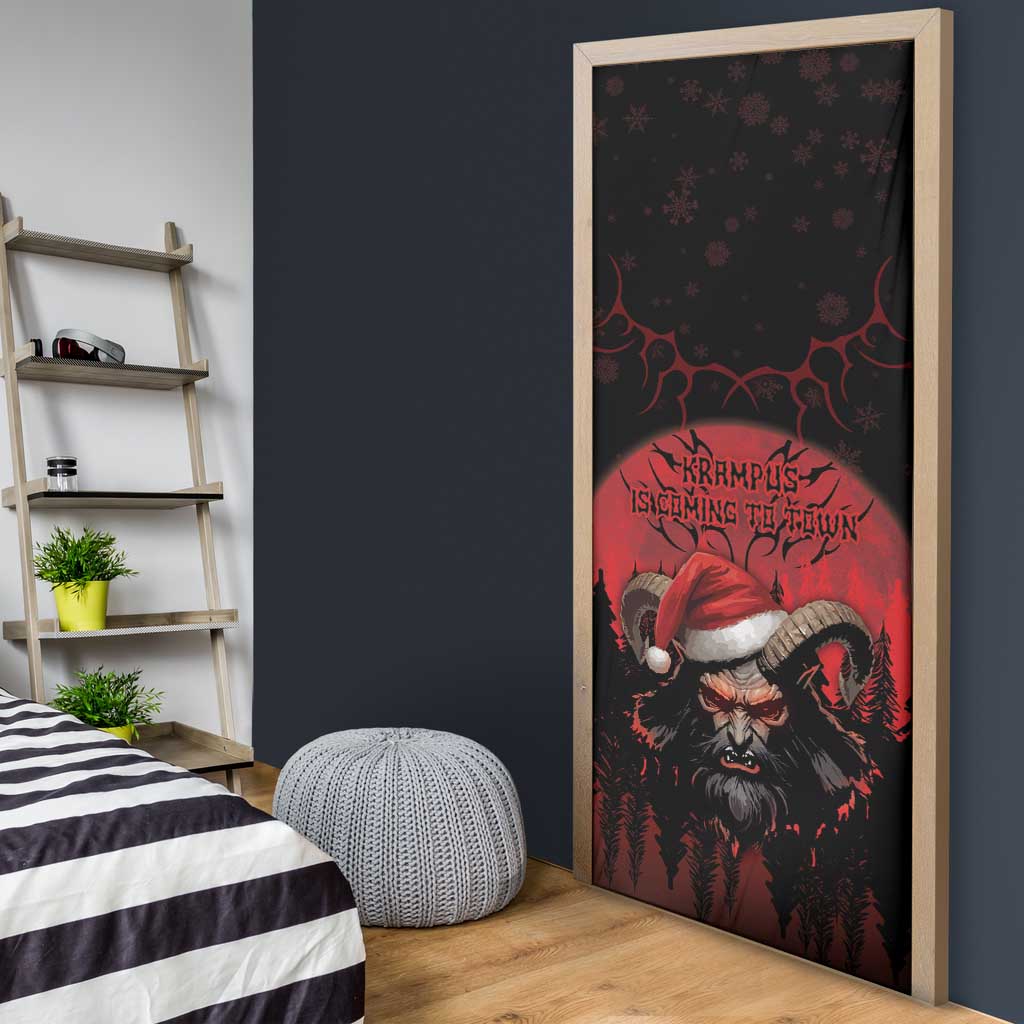 Merry Krampus Door Cover Dark Grunge Christmas - Wonder Print Shop