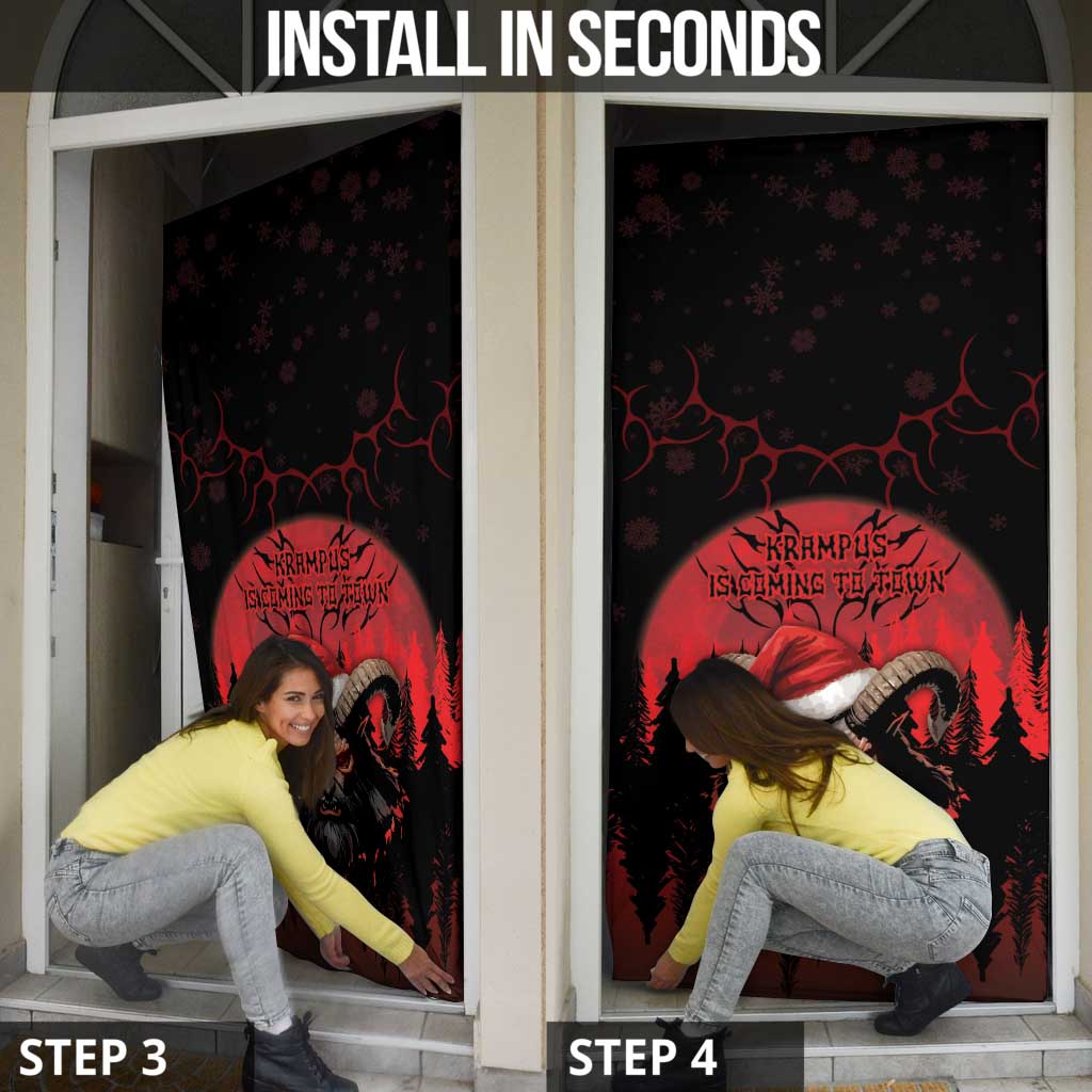 Merry Krampus Door Cover Dark Grunge Christmas - Wonder Print Shop