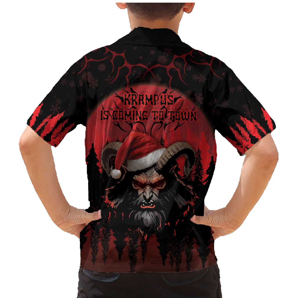 Merry Krampus Family Matching Mermaid Dress and Hawaiian Shirt Dark Grunge Christmas - Wonder Print Shop