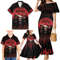 Merry Krampus Family Matching Mermaid Dress and Hawaiian Shirt Dark Grunge Christmas - Wonder Print Shop