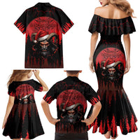 Merry Krampus Family Matching Mermaid Dress and Hawaiian Shirt Dark Grunge Christmas - Wonder Print Shop
