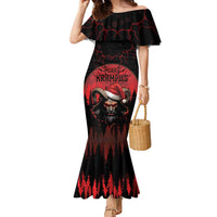 Merry Krampus Family Matching Mermaid Dress and Hawaiian Shirt Dark Grunge Christmas - Wonder Print Shop