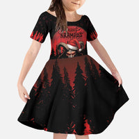 Merry Krampus Family Matching Off The Shoulder Long Sleeve Dress and Hawaiian Shirt Dark Grunge Christmas - Wonder Print Shop