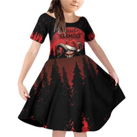 Merry Krampus Family Matching Off Shoulder Short Dress and Hawaiian Shirt Dark Grunge Christmas - Wonder Print Shop