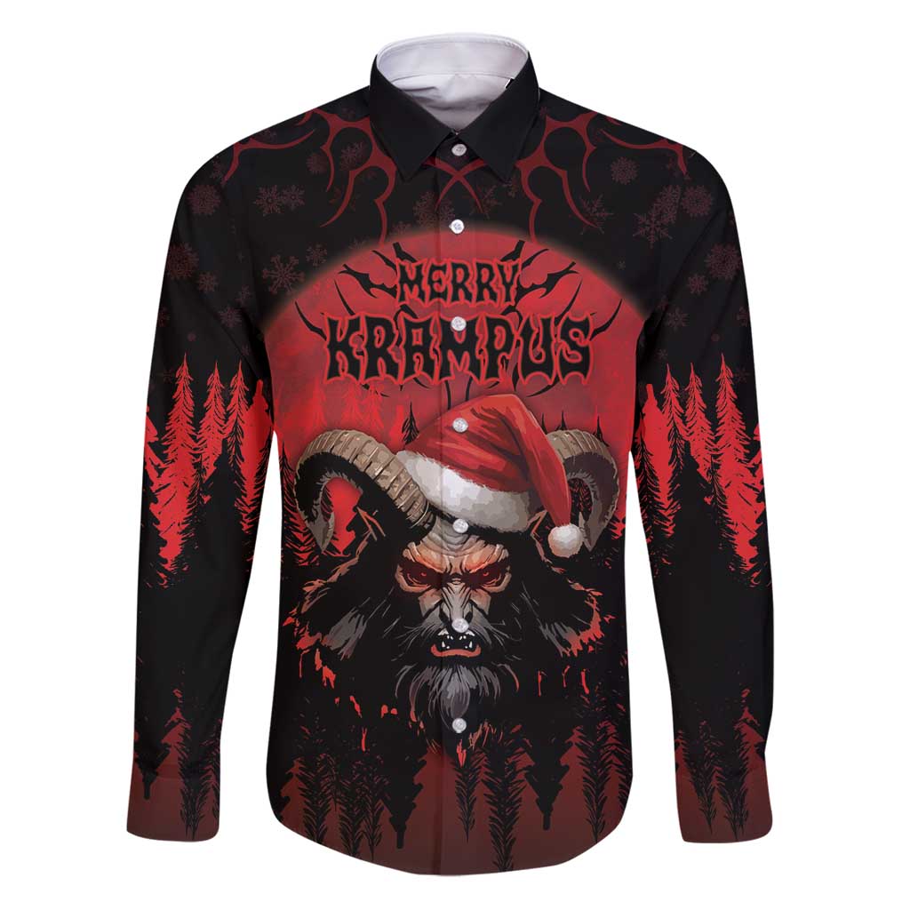 Merry Krampus Family Matching Puletasi and Hawaiian Shirt Dark Grunge Christmas - Wonder Print Shop