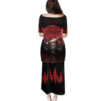 Merry Krampus Family Matching Puletasi and Hawaiian Shirt Dark Grunge Christmas - Wonder Print Shop