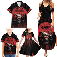 Merry Krampus Family Matching Summer Maxi Dress and Hawaiian Shirt Dark Grunge Christmas - Wonder Print Shop