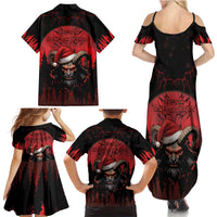 Merry Krampus Family Matching Summer Maxi Dress and Hawaiian Shirt Dark Grunge Christmas - Wonder Print Shop