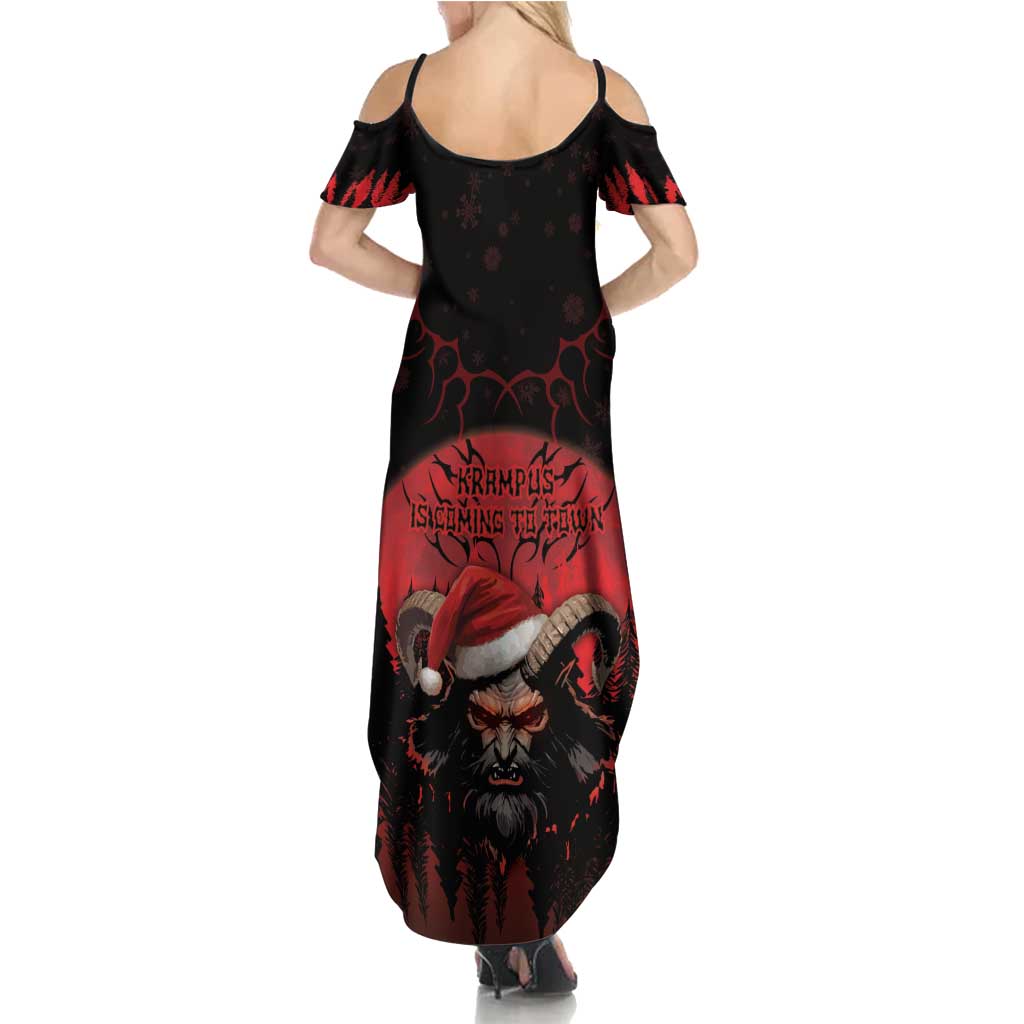 Merry Krampus Family Matching Summer Maxi Dress and Hawaiian Shirt Dark Grunge Christmas - Wonder Print Shop