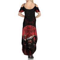 Merry Krampus Family Matching Summer Maxi Dress and Hawaiian Shirt Dark Grunge Christmas - Wonder Print Shop