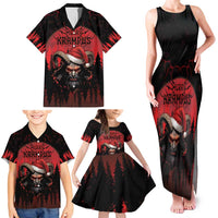 Merry Krampus Family Matching Tank Maxi Dress and Hawaiian Shirt Dark Grunge Christmas - Wonder Print Shop